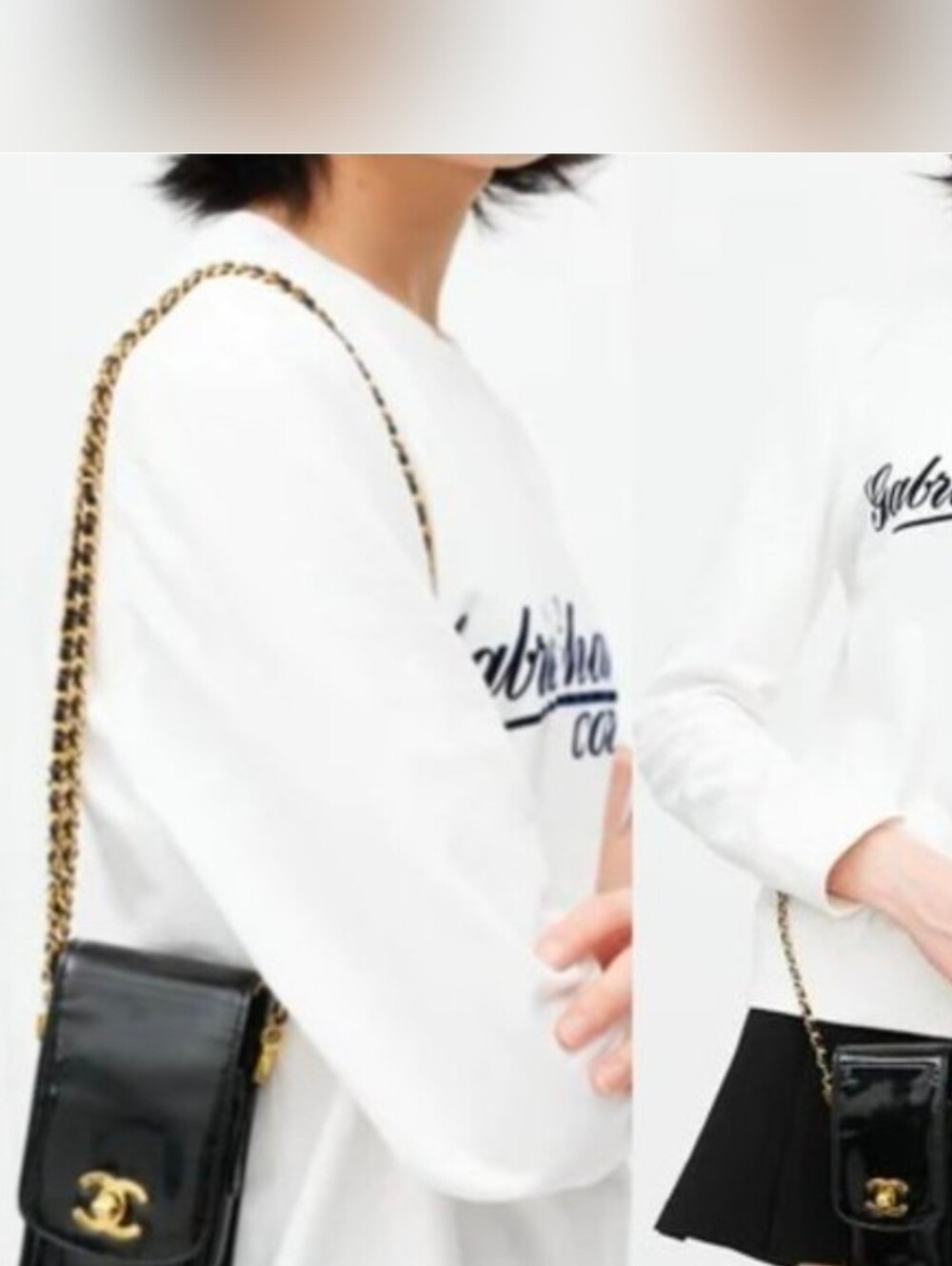 Chanel Vintage Patent Leather CC Phone Holder Crossbody